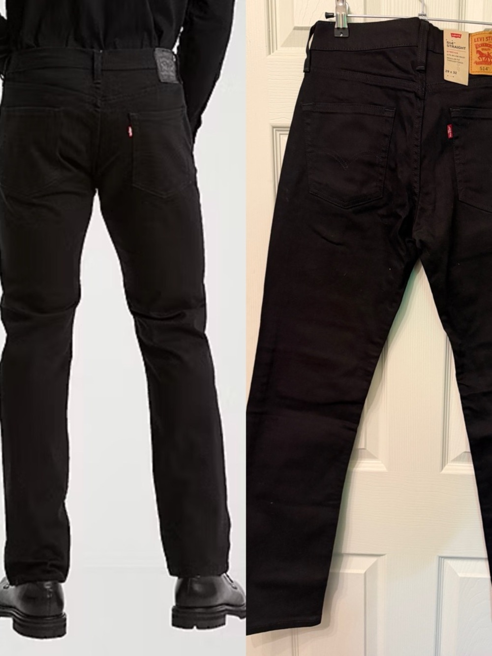NWT Levi's 514 Black Straight Fit Men’s Jeans Stretch